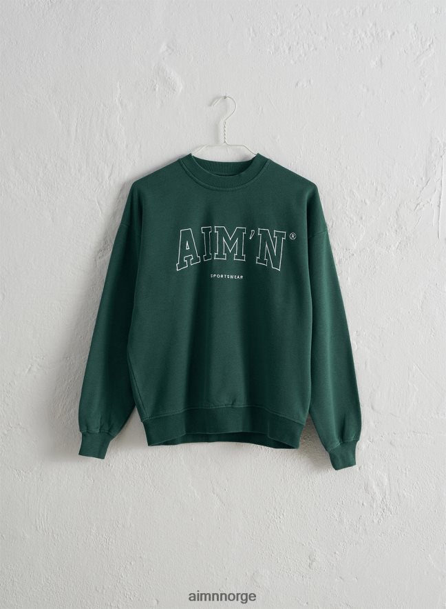 AIM'N kvinner furugrønn collegegenser 6FV40N670 klær