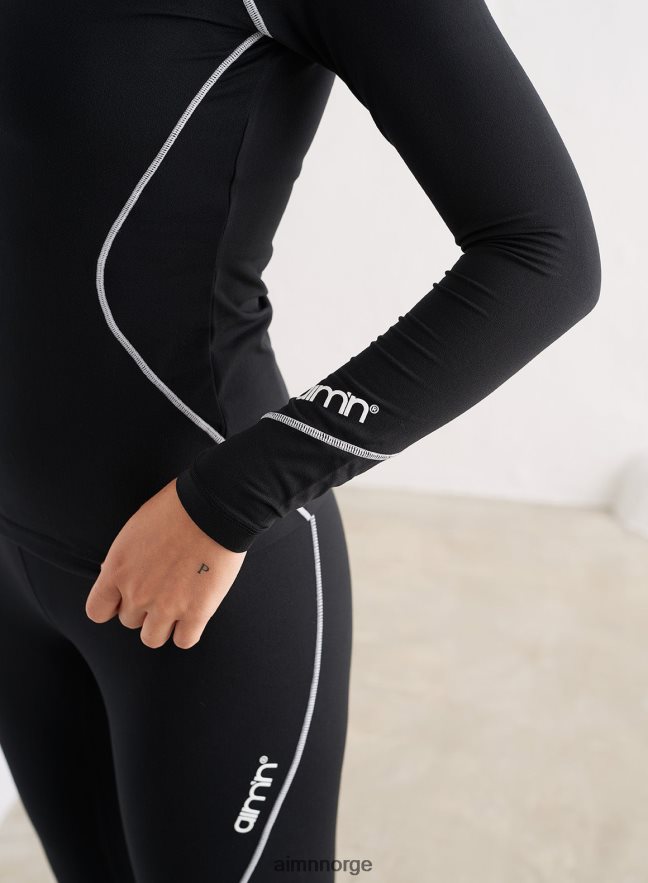 AIM'N kvinner sort baselayer glidelås 6FV40N372 klær