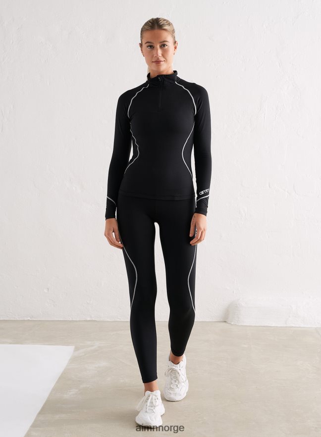 AIM'N kvinner sort baselayer glidelås 6FV40N372 klær