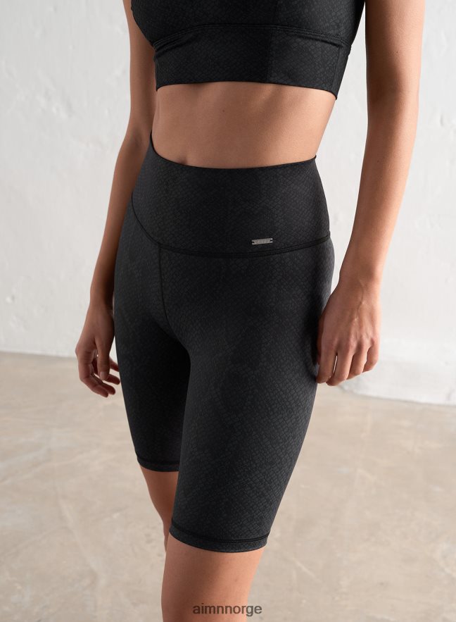 AIM'N kvinner black viper print kjerne bikershorts 6FV40N524 klær
