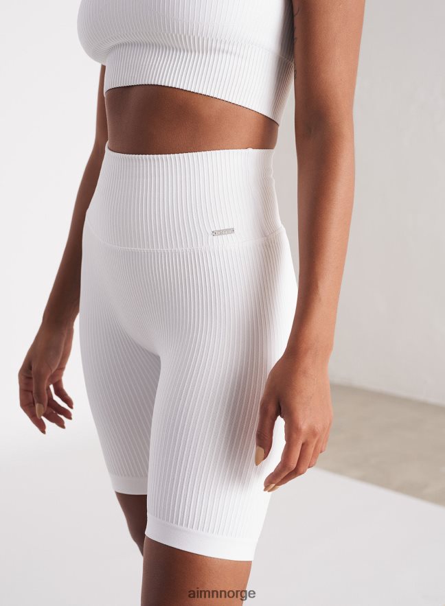 AIM'N kvinner hvit ribbet sømløs bikershorts 6FV40N516 klær