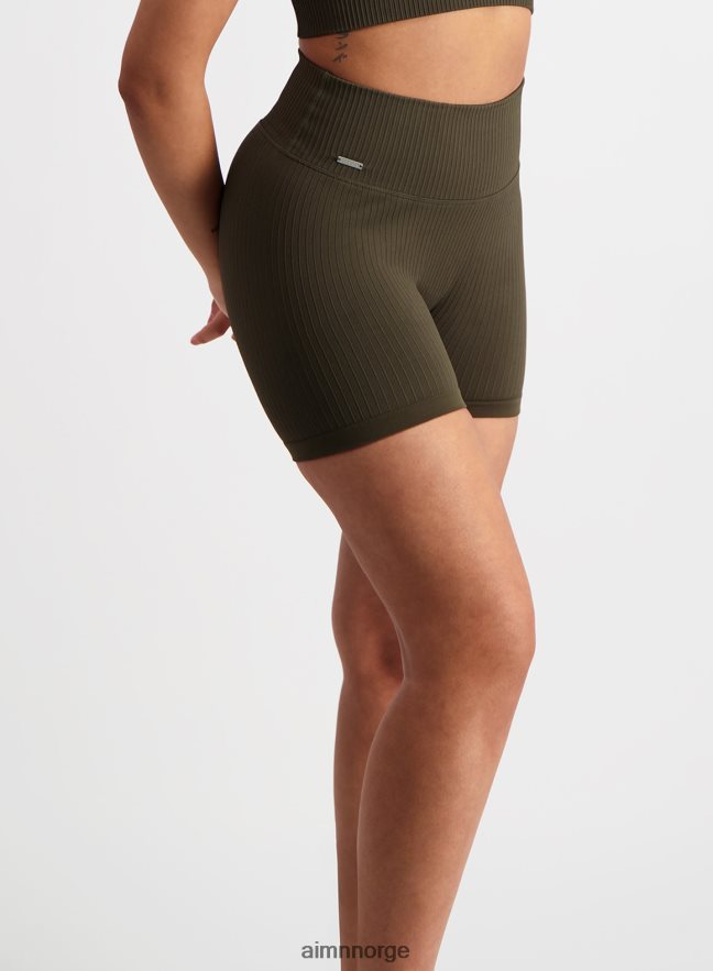 AIM'N kvinner khaki ribbet midi bikershorts 6FV40N500 klær