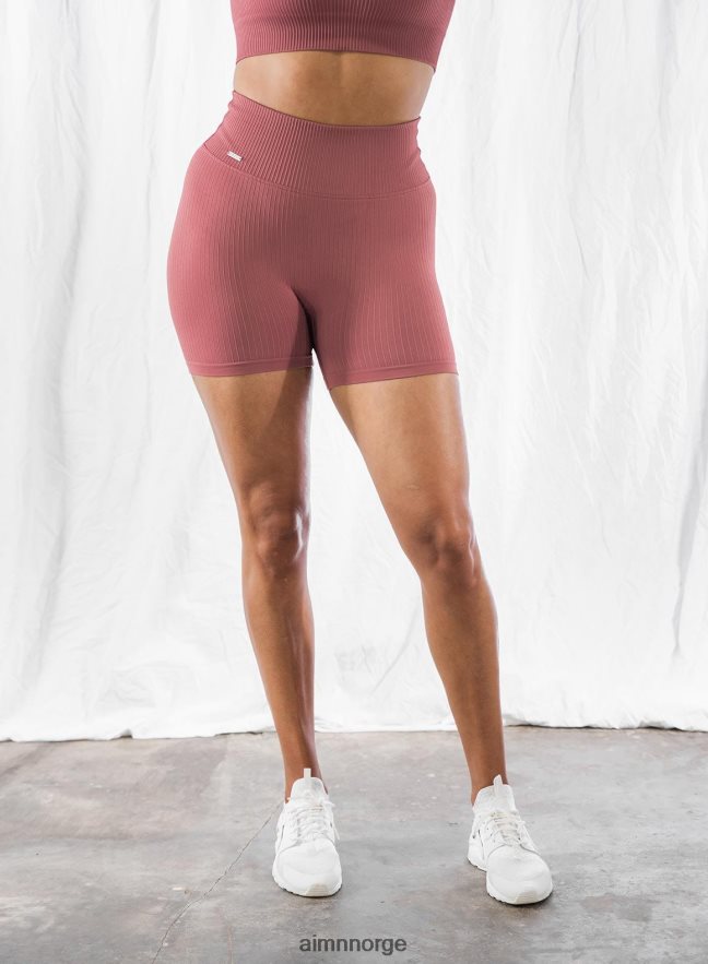 AIM'N kvinner rosa beat ribbede midi bikershorts 6FV40N570 klær