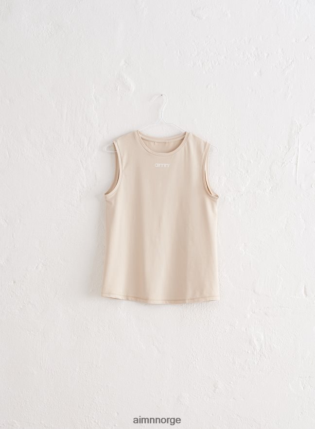 AIM'N kvinner cafe au lait myk basic ermeløs topp 6FV40N358 klær