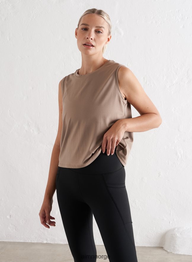 AIM'N kvinner espresso soft basic delt baktank 6FV40N354 klær