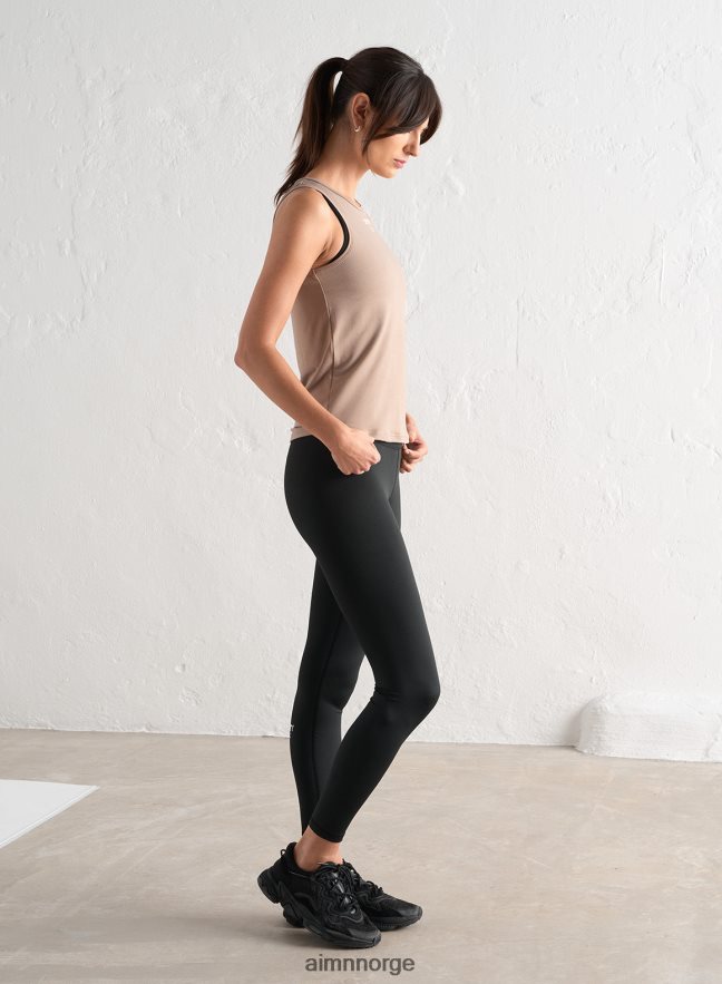 AIM'N kvinner espresso soft basic kant tank topp 6FV40N360 klær