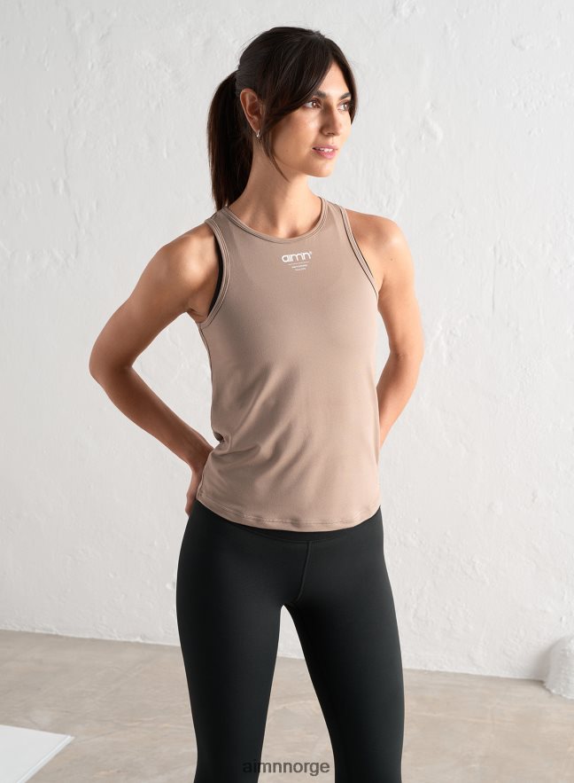 AIM'N kvinner espresso soft basic kant tank topp 6FV40N360 klær