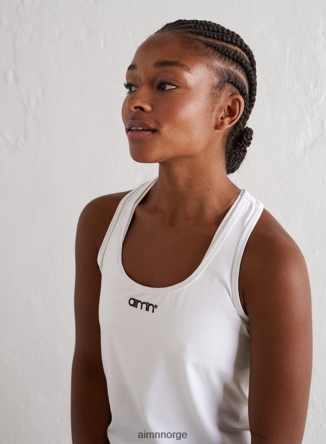 AIM'N kvinner hvit myk basic racerback tank 6FV40N361 klær