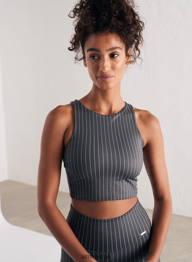 AIM'N kvinner nålestripe crop top 6FV40N291 klær