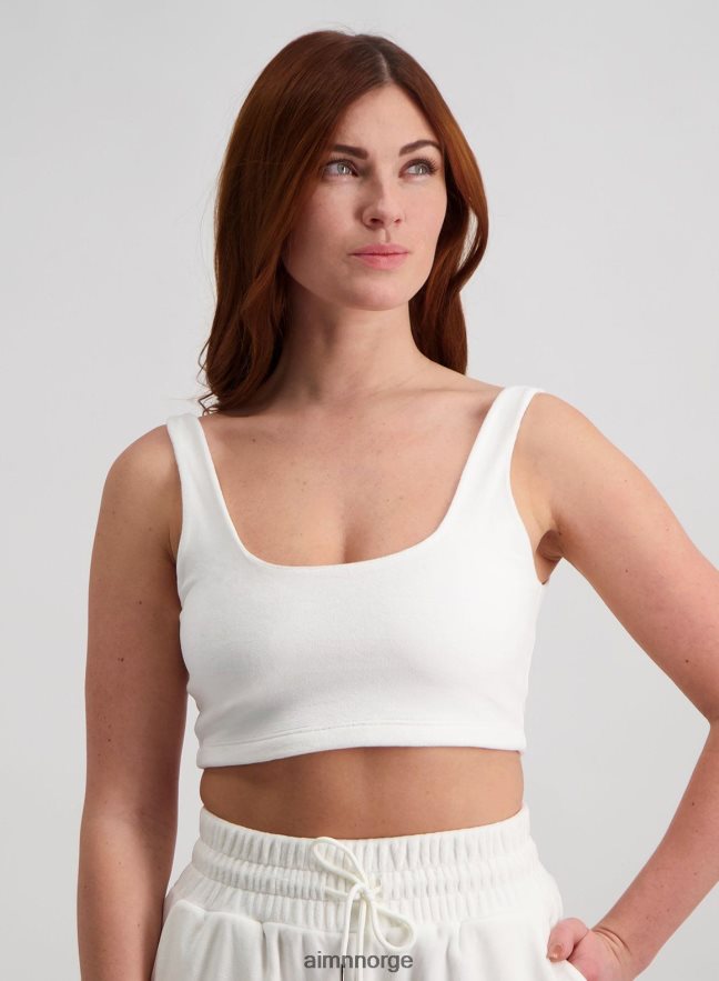 AIM'N kvinner off-white koselig velour singlet 6FV40N455 klær