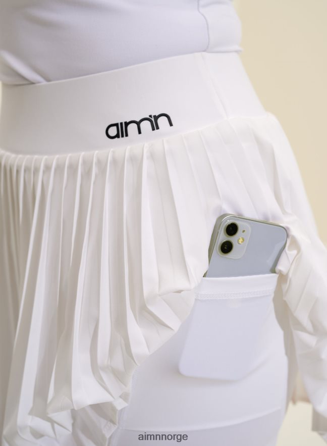 AIM'N kvinner hvit plissékort 6FV40N619 klær