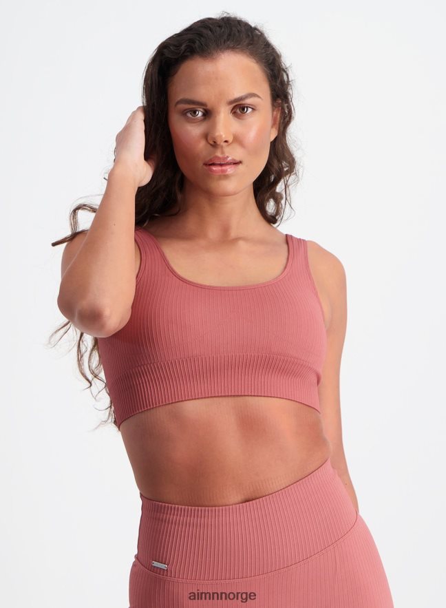 AIM'N kvinner rosa beat ribbet sømløs bh 6FV40N284 klær