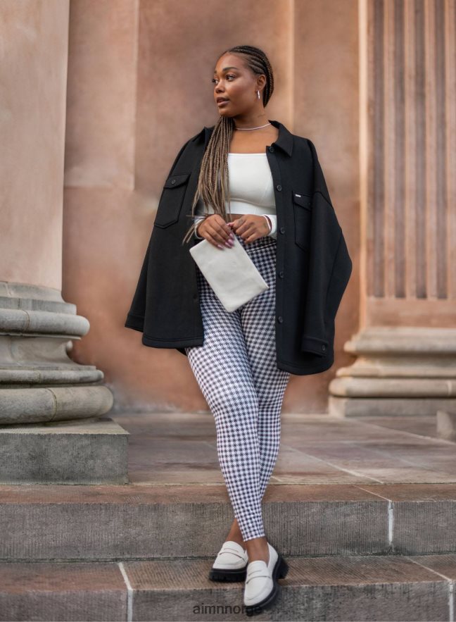AIM'N kvinner off-white dogtooth tights 6FV40N90 klær