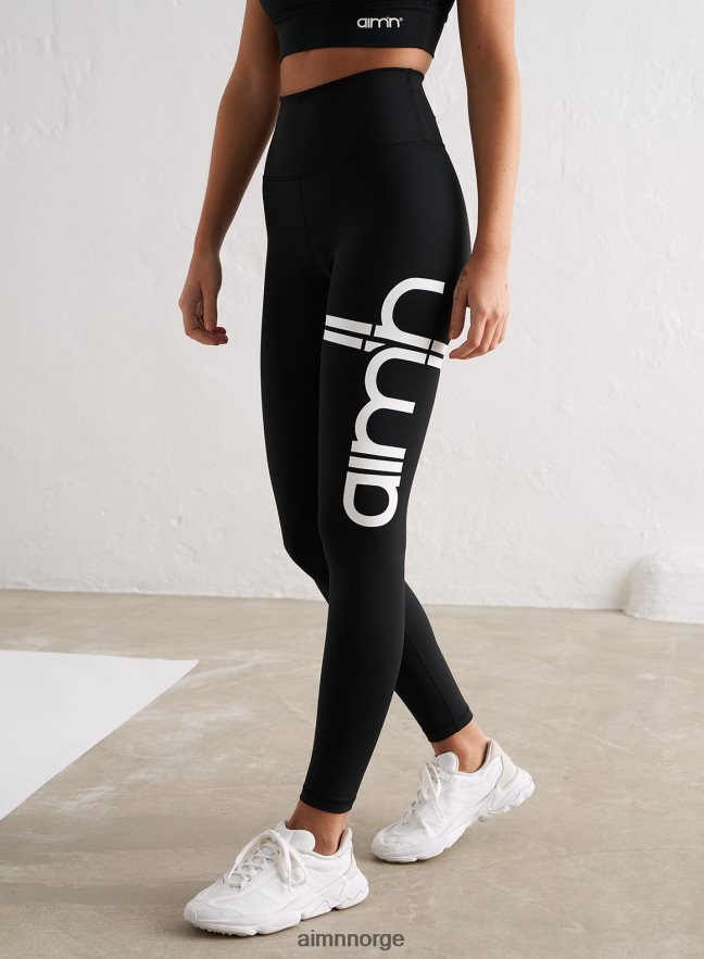 AIM'N kvinner sort stripe core tights 6FV40N10 klær