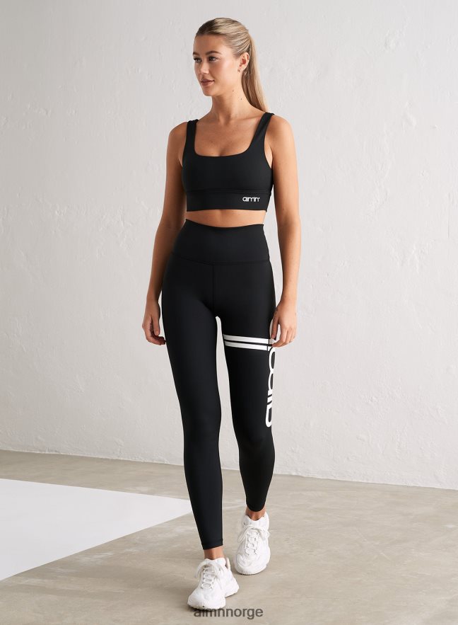 AIM'N kvinner sort stripe core tights 6FV40N10 klær