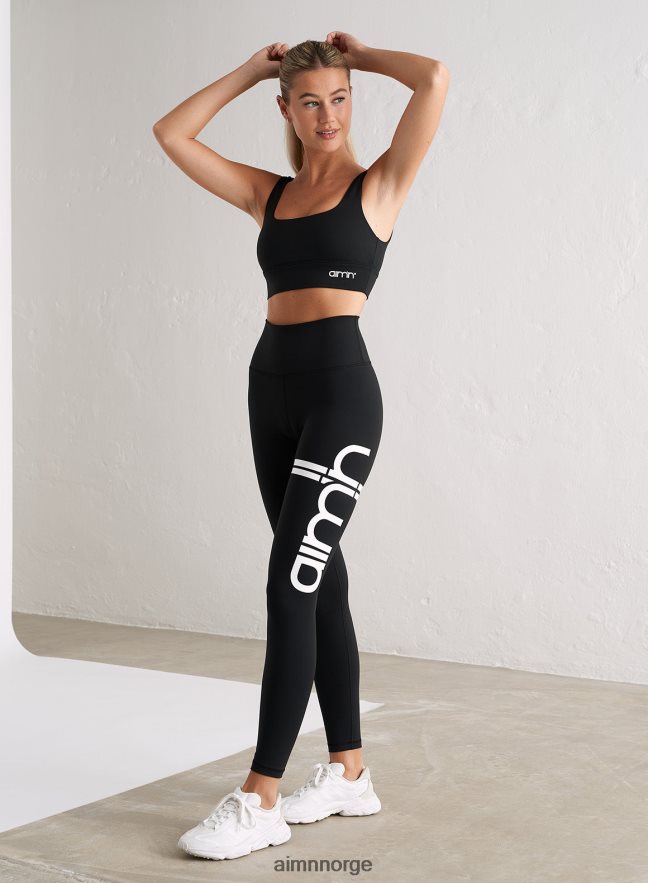 AIM'N kvinner sort stripe core tights 6FV40N10 klær