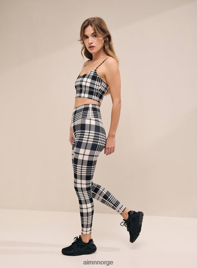 AIM'N kvinner svart rutete tights 6FV40N129 klær