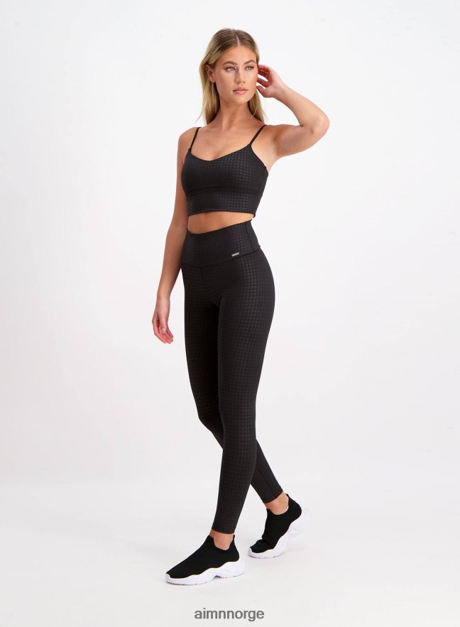 AIM'N kvinner svarte dogtooth tights 6FV40N112 klær