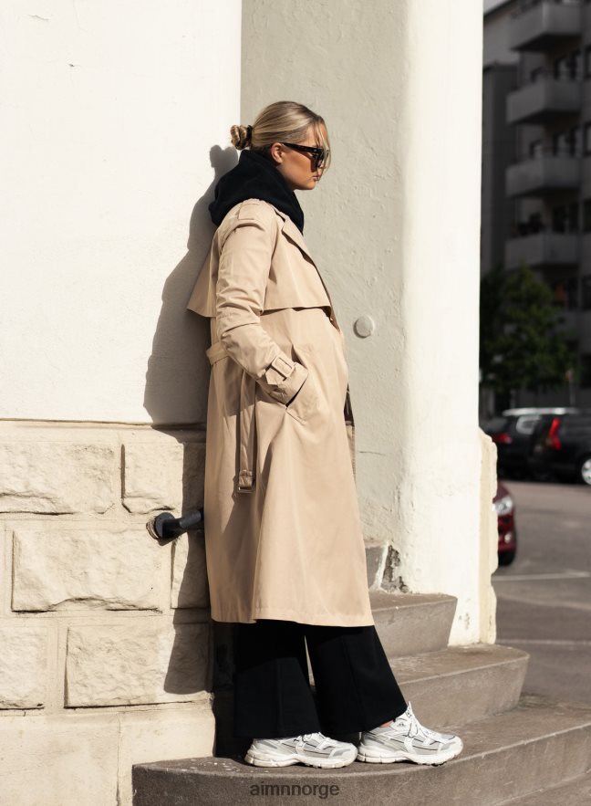 AIM'N kvinner beige resirkulert tech trenchcoat 6FV40N726 klær