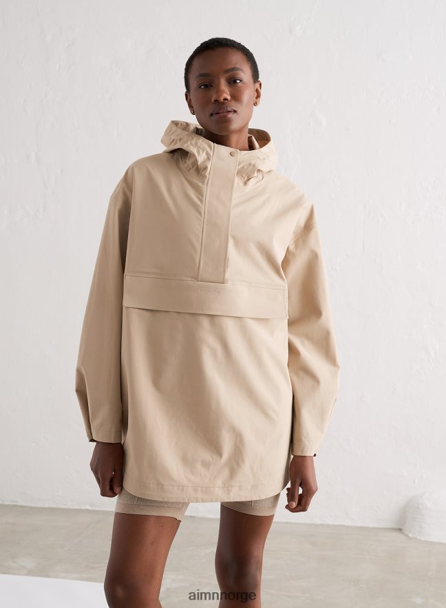 AIM'N kvinner beige vanntett overdimensjonert anorakk 6FV40N723 klær