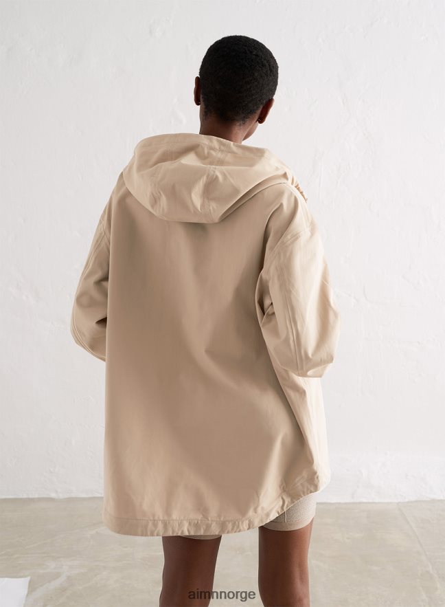 AIM'N kvinner beige vanntett overdimensjonert anorakk 6FV40N723 klær