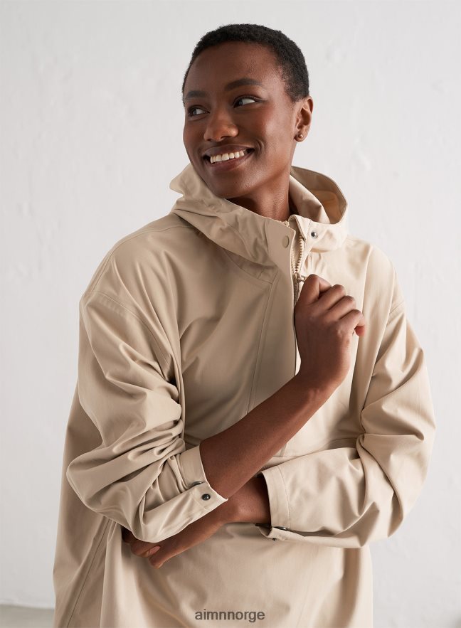 AIM'N kvinner beige vanntett overdimensjonert anorakk 6FV40N723 klær