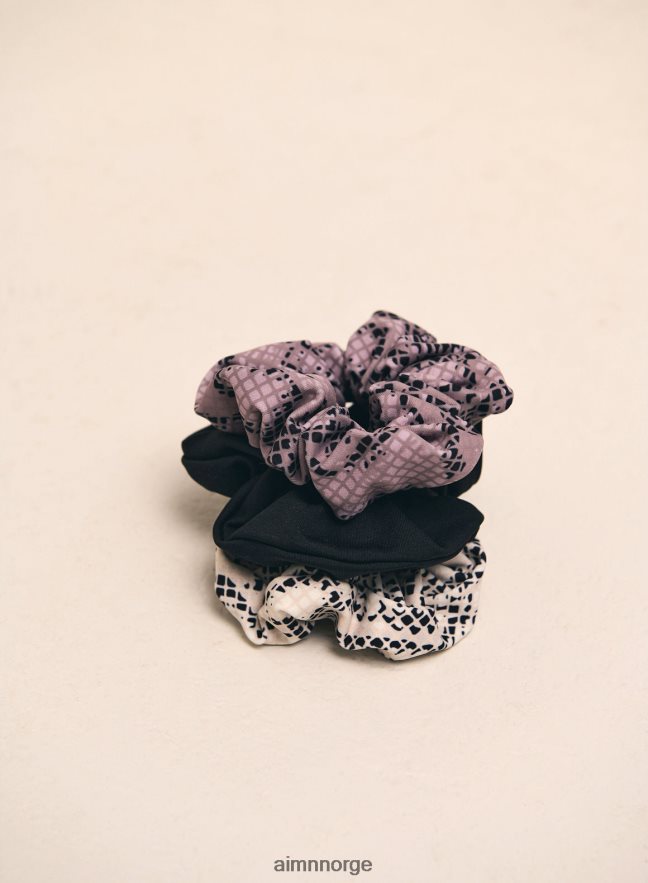 AIM'N kvinner 3-pakning scrunchie støvete fiolett/havrehvit/svart 6FV40N857 tilbehør